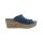 Nappa leather mule with eyelet pattern, denim blue