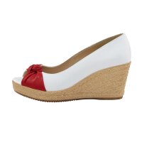 Nappa leather peeptoe, white-red