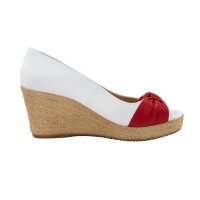 Nappa leather peeptoe, white-red