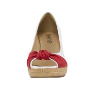 Nappa leather peeptoe, white-red