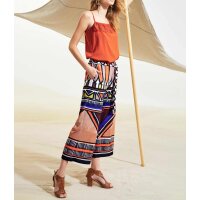 Druckhose m. Bindegürtel, bunt