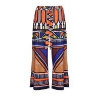 Druckhose m. Bindegürtel, bunt