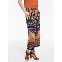 Druckhose m. Bindegürtel, bunt