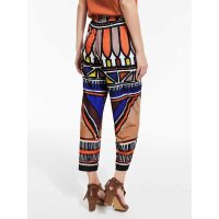 Druckhose m. Bindegürtel, bunt