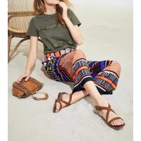 Druckhose m. Bindegürtel, bunt