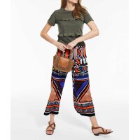 Druckhose m. Bindegürtel, bunt