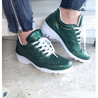 Sneaker, grün-metallic