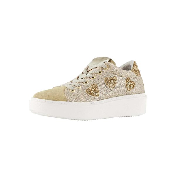 Sneaker, beige-goldfarben