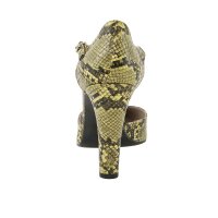 Strap pumps, yellow-black