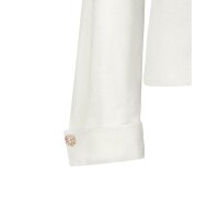 Sweater with trumpet sleeves and ornamental button, ecru