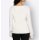 Sweater with trumpet sleeves and ornamental button, ecru