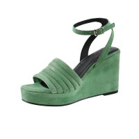 Ziegen-Veloursleder-Sandalette, grün