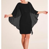 Kleid m. Chiffonüberwurf, schwarz