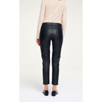 5-Pocket-Lammnappalederhose, schwarz