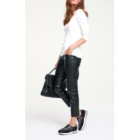 5-Pocket-Lammnappalederhose, schwarz