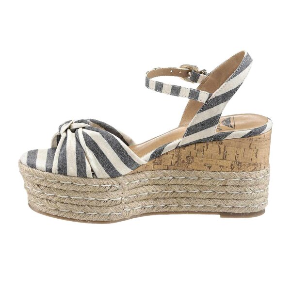 Wedge sandal, blue striped