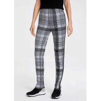 Designer-Jersey-Stretchhose, schwarz-weiß