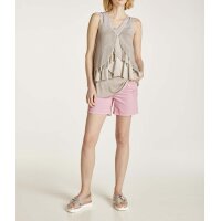 Flounce top with sequins, beige