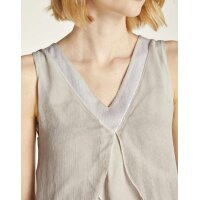 Flounce top with sequins, beige