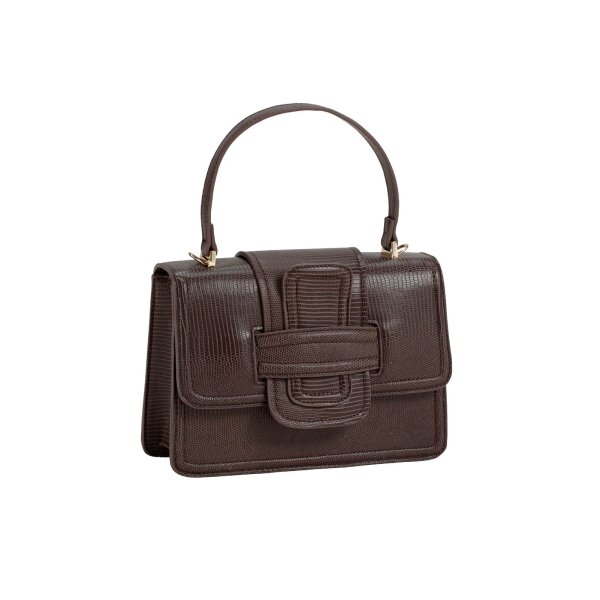 Handtasche m.Animalprägung, schoko