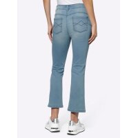 Cropped jeans with destroyed effect, blue-bleached