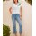 Cropped jeans with destroyed effect, blue-bleached