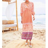 Patch-Druckkleid, orange-champagner