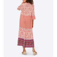 Patch-Druckkleid, orange-champagner