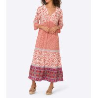 Patch-Druckkleid, orange-champagner