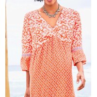 Patch-Druckkleid, orange-champagner