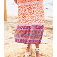 Patch-Druckkleid, orange-champagner
