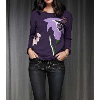 Designer-Sweatshirt m. Pailletten, lila