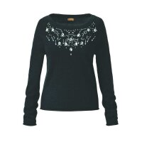 Marken-Pullover m. Strass, dunkelgrün