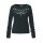 Marken-Pullover m. Strass, dunkelgrün