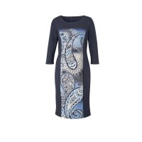Jersey dress, navy-ice blue-print