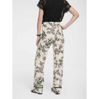 Linen trouser, ecru-black