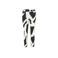 Designer-7/8-Stretch-Druckhose, schwarz-ecru
