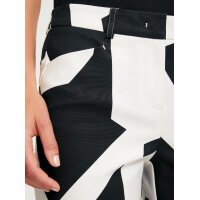 Designer-7/8-Stretch-Druckhose, schwarz-ecru