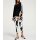 Designer-7/8-Stretch-Druckhose, schwarz-ecru