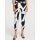 Designer-7/8-Stretch-Druckhose, schwarz-ecru