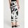 Designer-7/8-Stretch-Druckhose, schwarz-ecru