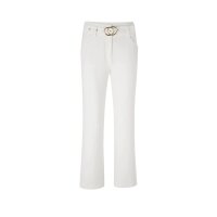 Stretch trousers with belt, offwhite