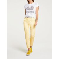 Designer-Druck-Stretchhose, vanille-rosé