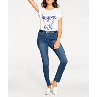 Designer-Bauchweg-Skinny-Jeans, blue stone