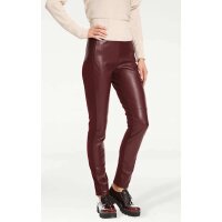 Odinės imitacijos tamprios kelnės, bordo spalvos