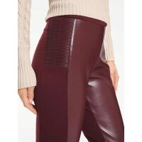 Odinės imitacijos tamprios kelnės, bordo spalvos