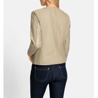 Lamb nappa leather jacket with mesh inserts, sand