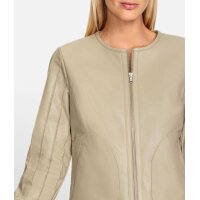 Lamb nappa leather jacket with mesh inserts, sand