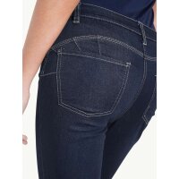 Cropped tummy-control jeans, blue denim