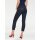 Cropped tummy-control jeans, blue denim